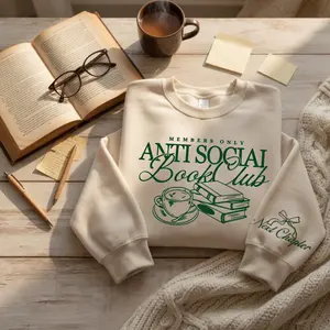Member Anti Social Book Club Shirt, Just One More Chapter Coquette Shirt, Bookish Crewneck, Book Lover Gift, Bookgirl Tee, Reader Vibes