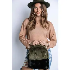 MINI TWO TONED FURRY BACKPACK