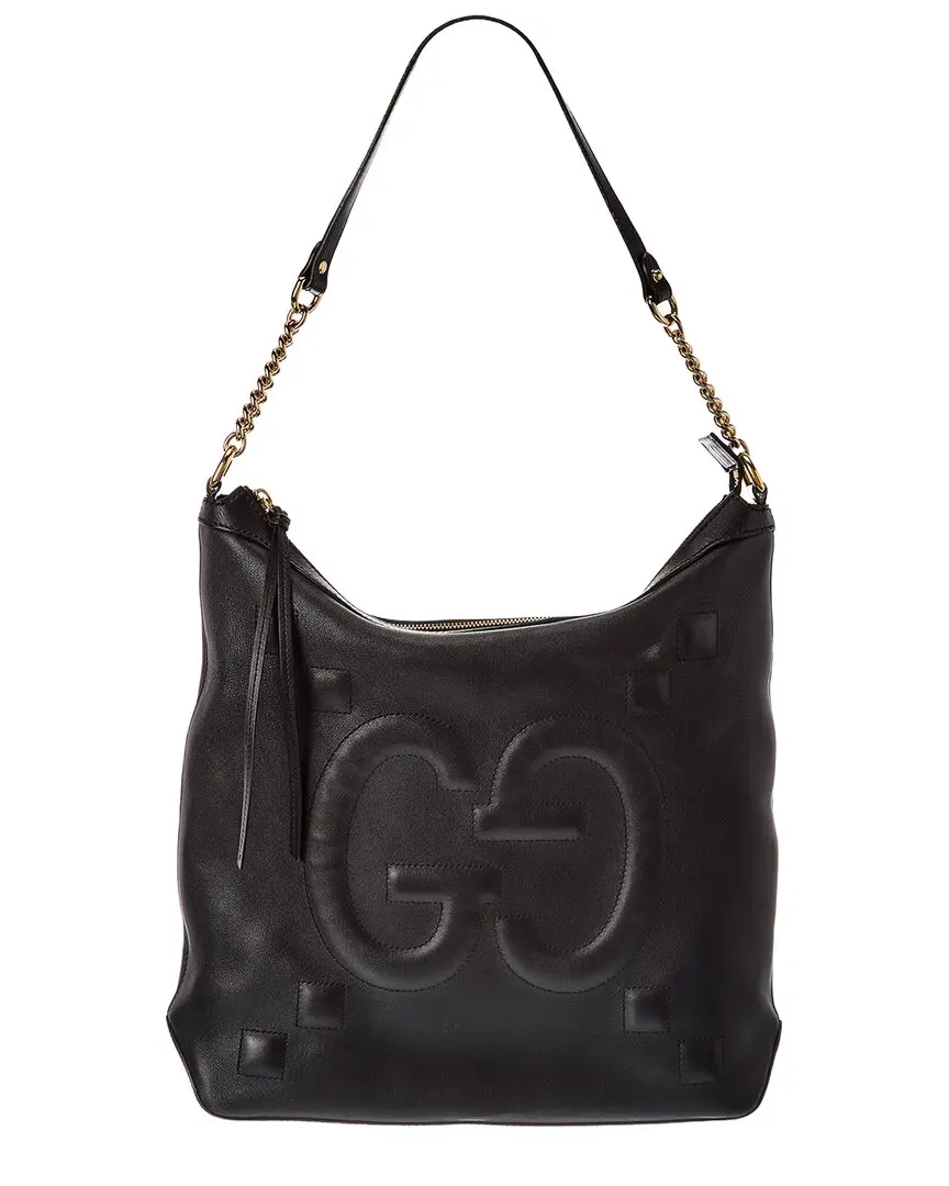 Gucci Black Lambskin GG Shoulder Bag (Authentic Pre-Loved)
