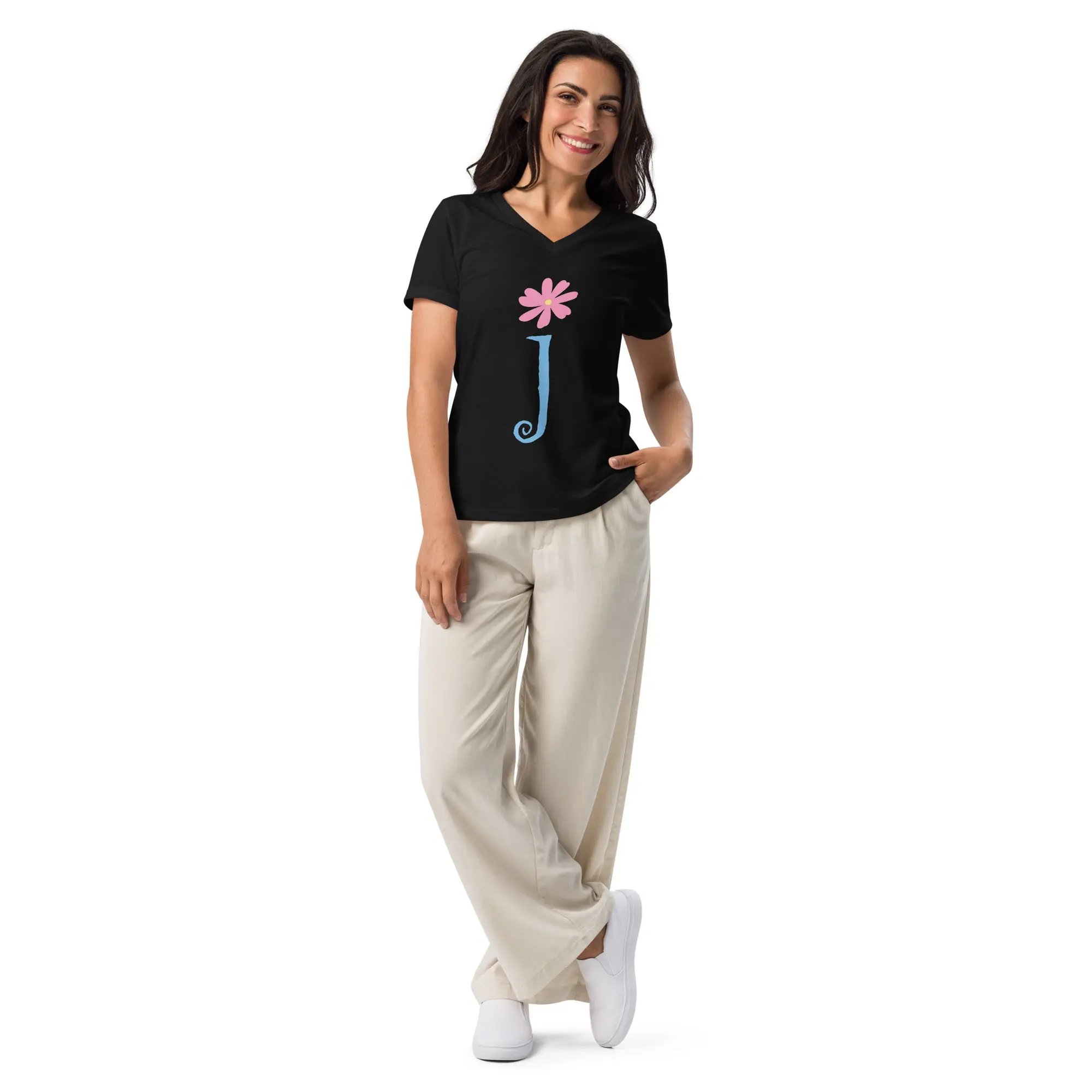 J Essentials V Neck -Tee