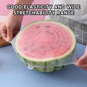 6-Piece Set Silicone Fresh-Keeping Cover, Silicone Stretch Lids, Stretchable Cup Cover, Reusable Elastic Bowl Covers, Universal Cover, Multifunctional Fruit and Vegetable Fresh-Keeping Film Fresh Keeping Bowl Cover