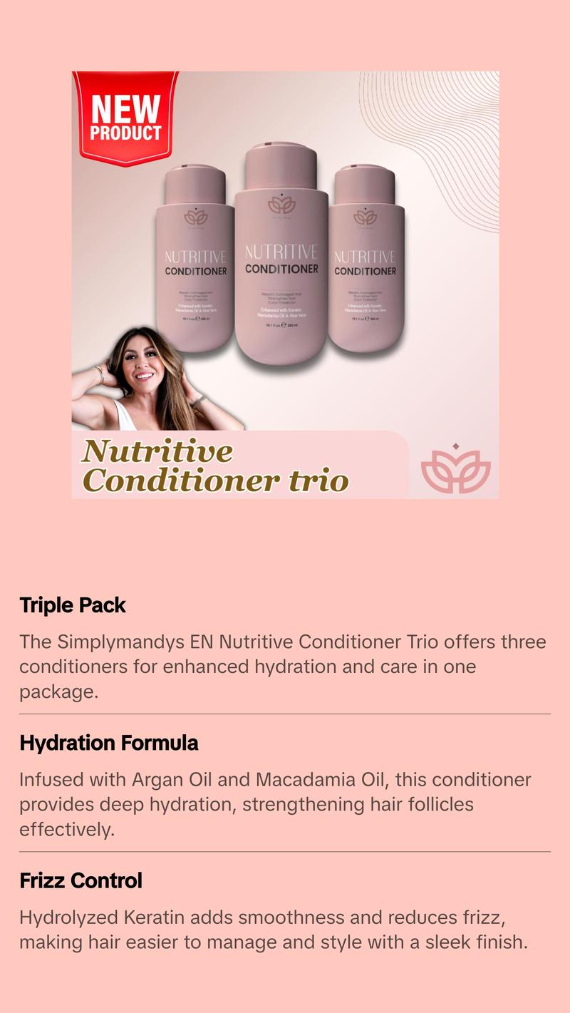 Simply Mandys Nutritive Conditioner Trio | Keratin & Argan Gloss Therapy