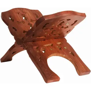 Beautifully Hand-Carved Quran Holy Bible Display Holder/Book Stand