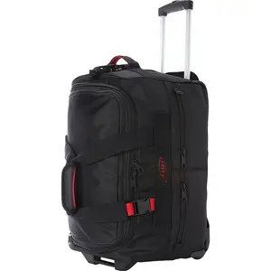 A.SAKS Rolling Trolley Duffel Bag 20-Inch Carry-On, Expandable with 2-Wheels and Telescoping Handle