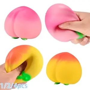 Peach Shape Stress Relief Toys, Creative Fruit Squeeze Fidgets, Decompression Squeeze, Squishies, Soft Sensory Toys for Kids & Adults, Stress Ball, Anxiety Relief Products, Perfect Gift for Holidays