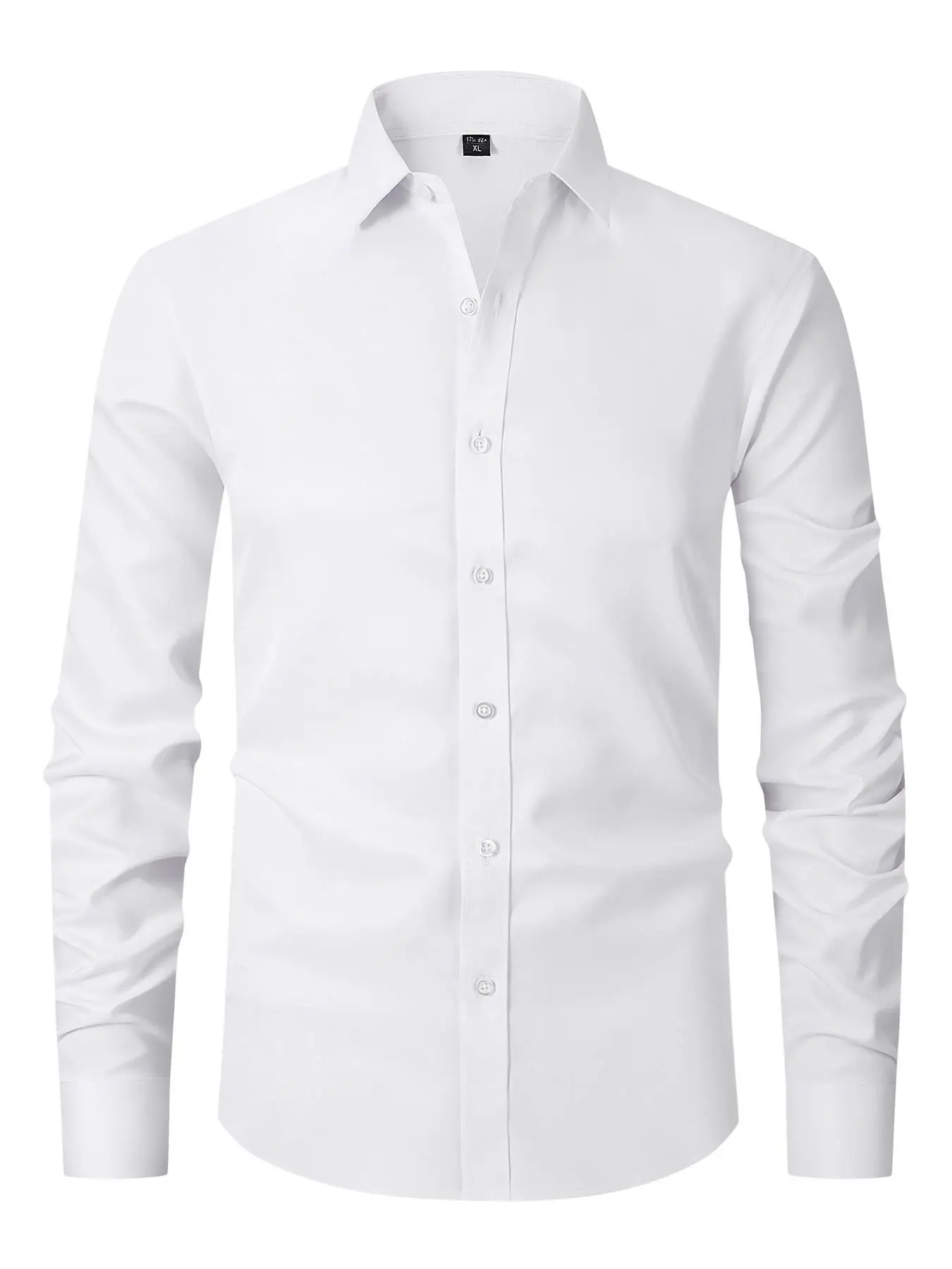 Men's Plain Button Front Shirt, Regular Fit Casual Long Sleeve Collared Top for Spring & Fall, Shirts for Men, Men's Clothes for Daily Wear Longsleeve