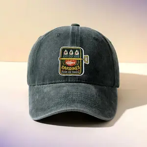Sardines Queen Embroidered Hat, Funny Tinned Fish Lover Cap, Vintage Fishing Dad Cap for Her or Him, Coastal Gift for Foodie Fans