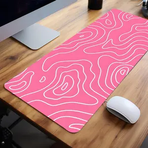 Abstract Line Pattern Mouse Pad, Rectangle Gaming Mouse Pad, Office Desk Keyboard Mat For Home Office Game