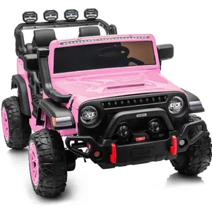 Hikiddo 24V 4WD Ride on Toy, 2-Seater Kids Ride-on Truck Electric Car for Kids Boys w/Remote, Bluetooth