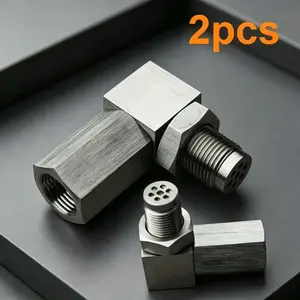 2 Pack 90 Degree Precision Threaded Filter Adapter, Universal CNC Machined Metal Connector Hardware Fittings