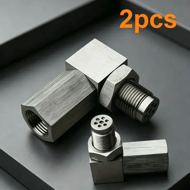 2 Pack 90 Degree Precision Threaded Filter Adapter, Universal CNC Machined Metal Connector Hardware Fittings