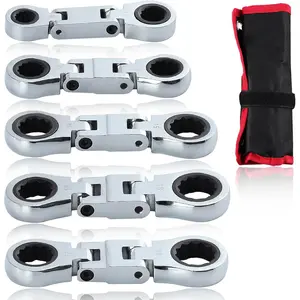 5 count Double Box End Flex- Ratcheting Combination Wrench Set - Metric Wrench Sets