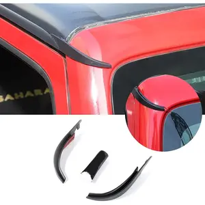 Hard-Top Roof Rainwater Guard Diverters Channel Slot Gutter Extension Accessories for 2007-2017 Jeep Wrangler JK JKU 2 Door 4 Door, 2PCS