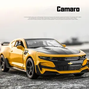 1:32 Camaro Alloy Car Model Diecasts Metal Toy Vehicles High Simulation Sound Light Collection For Kids Gift