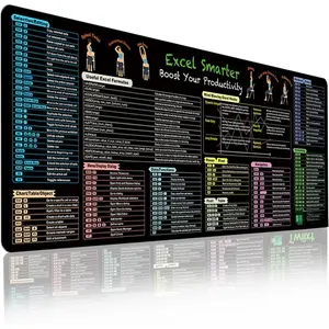 Excel Cheat Sheet Desk Pad, Shortcuts  Pad (31.5"x11.8") - 11 Major Excel Function Modules, Common Functions and Hacks - XL Keyboard Shortcut Gaming Office Computer Mat - Non-Slip Stitched Edges