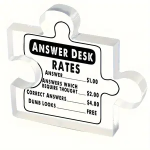 Acrylic Puzzle Desktop Decoration, 1/6 Counts Creative Desk Ornament, Desk Decoration for Home & Office, Novelty Desk Decor