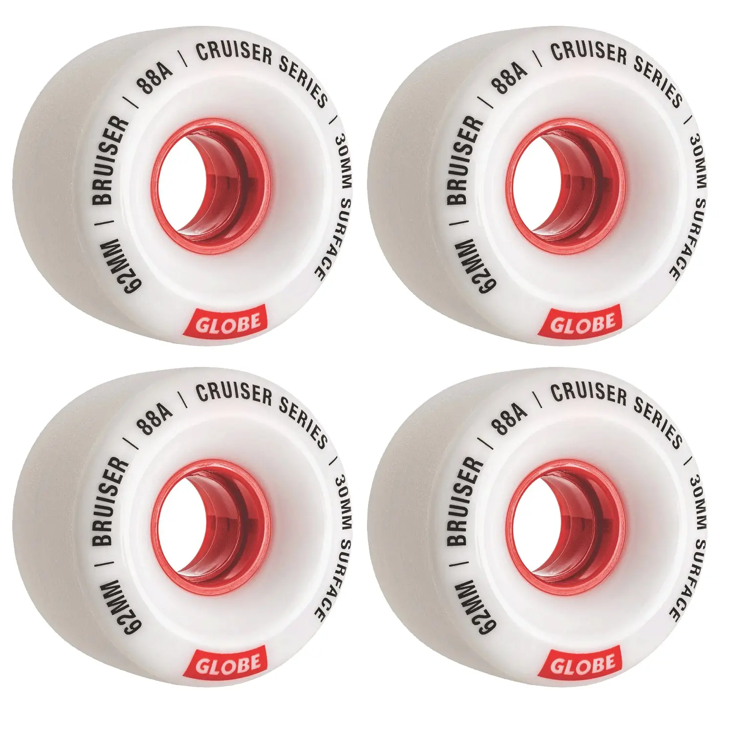 Globe Wheels Bruiser 62mm 88A White/Red