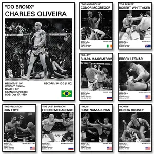 Black and White Boxing Legends Canvas Poster Boxing Inspirational Canvas Painting Print Wall Art for Gym Bedroom Home Decor