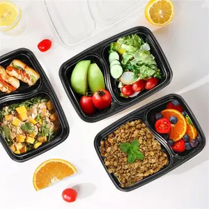 20Pcs 2-Compartment Disposable Lunch Boxes – Microwave-Safe, Stackable Food Containers for Meal Prep & Takeout Plastic Set