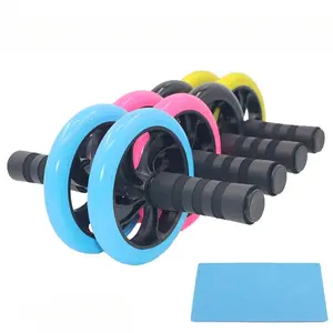 No Noise Gym Abdominal Wheel Ab Rollers with Mat for Exercise Fitness Equipment Accessory Waist and Abdominal Muscle Exercise
