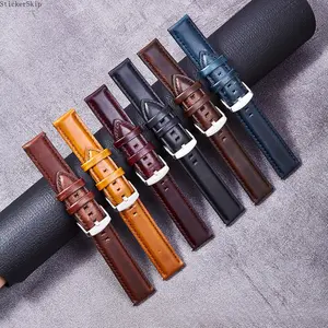 2026Vintage Oil Wax Leather Watch Band - Universal Quick Release Strap, 18/20/22mm, Multiple Colors, Durable for Daily & Business Wear, Retro Texture, Tool-Free Installation