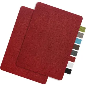 2 count 8x11 Inch Linen Fabric Repair Patches, Self-Adhesive Couch Patch Fabric with  Glue for Sofa,  Seat, Tents, Furniture (Burgundy)