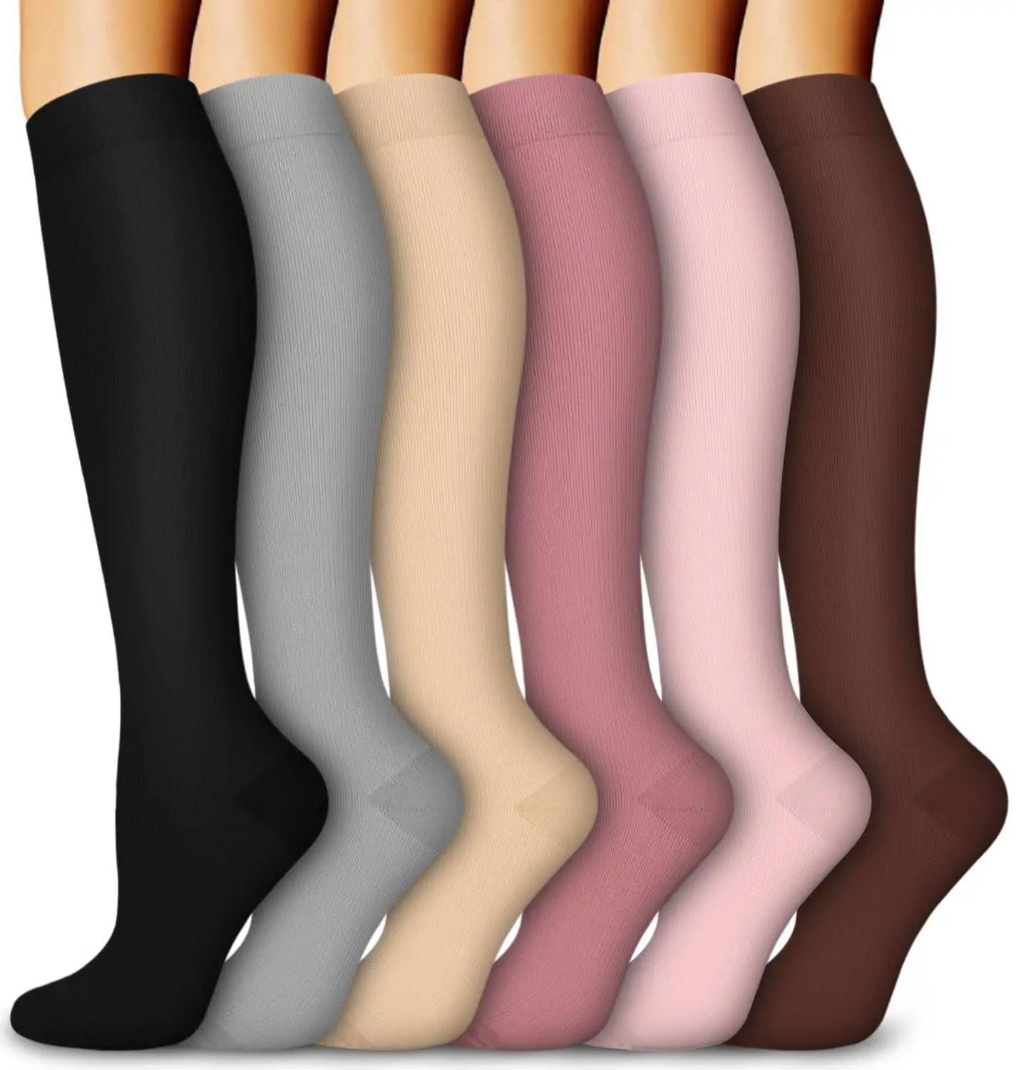 Tinylemon 6 Packs thigh high socks for Women and Men Knee High Socks - Lightweight Fabric, Comfortable Design for Athletic Activities Womenswear 01