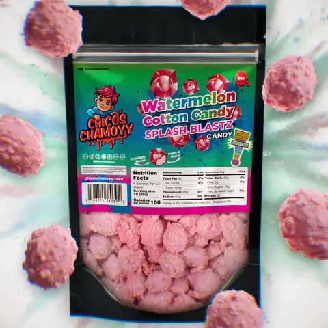 *NEW* Watermelon Cotton Candy Viral Gushers Splash Blastz 6OZ's Of Candy (No Chamoy) - Chicos Chamoyy - Fruity Snack Sweet Wax