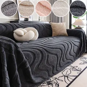 Teresa Soft Cotton Velvet Sofa Blanket, Autumn Winter New Luxury High-End Full Coverage Couch Cover, Versatile All-Purpose Pad