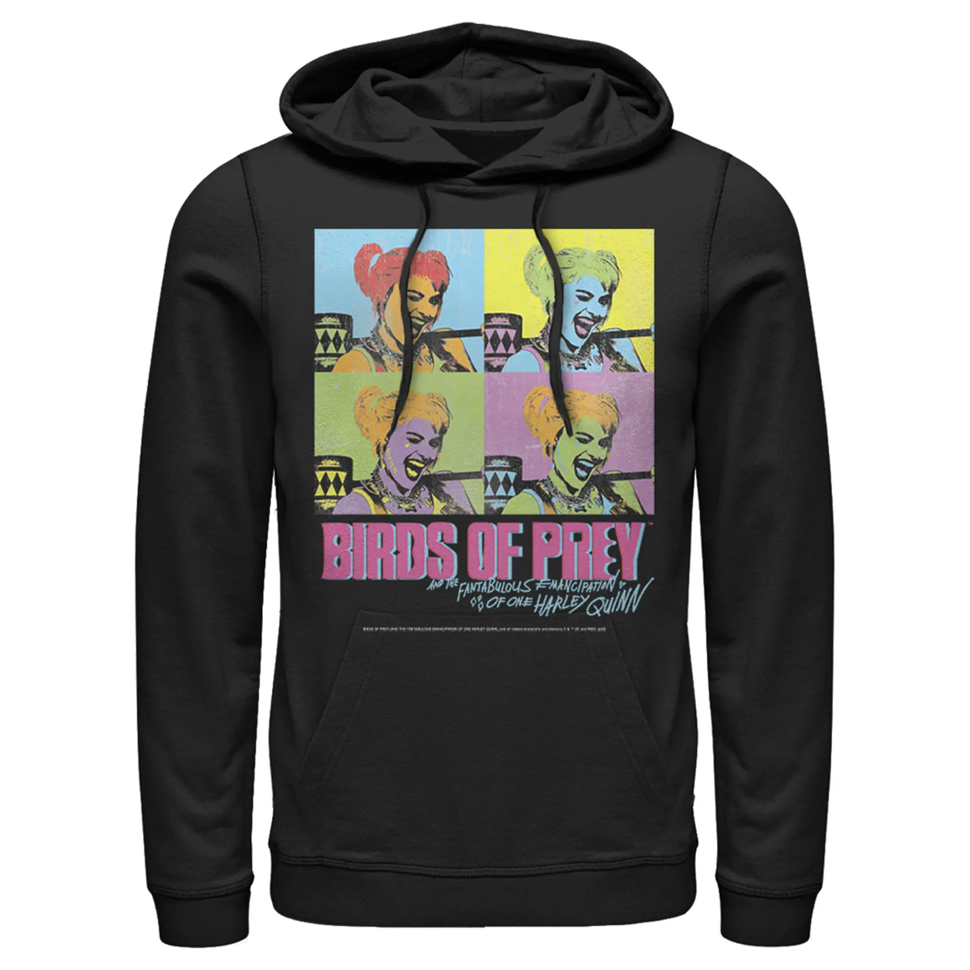 Men's Birds of Prey Harley Quinn Pop Art Pull Over Hoodie