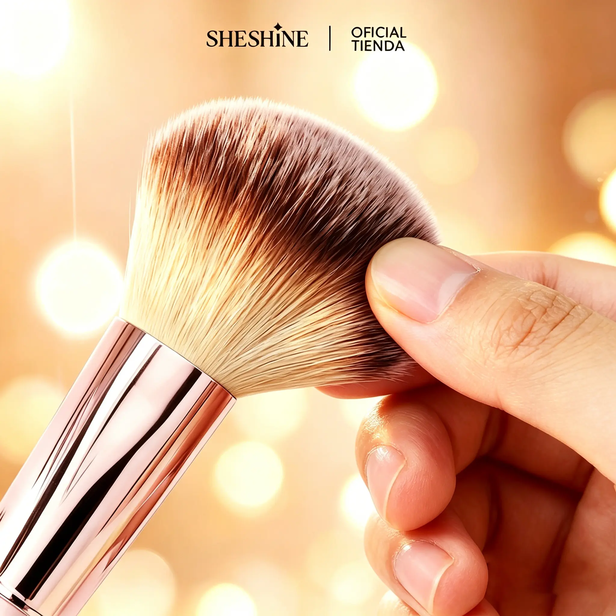 SHESHINE NOVO Single Item Oval Makeup Blending Brush - Ultra-Soft Hypoallergenic Bristles for Loose/Compact Powder, Flawless Finish on Sensitive Skin, Professional Makeup Tool