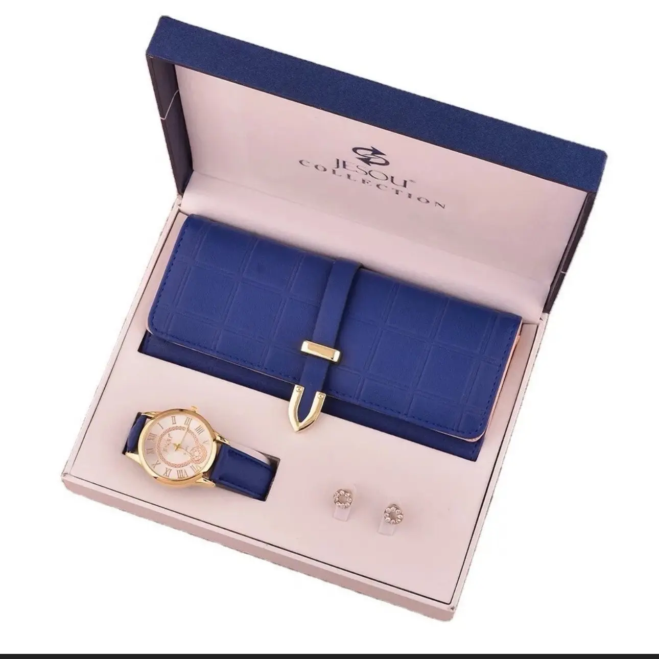 Women’s quartz leather band Watch wallet 3 pieces  gift set Purse Earning Fashion Clock Luxury Casual Business