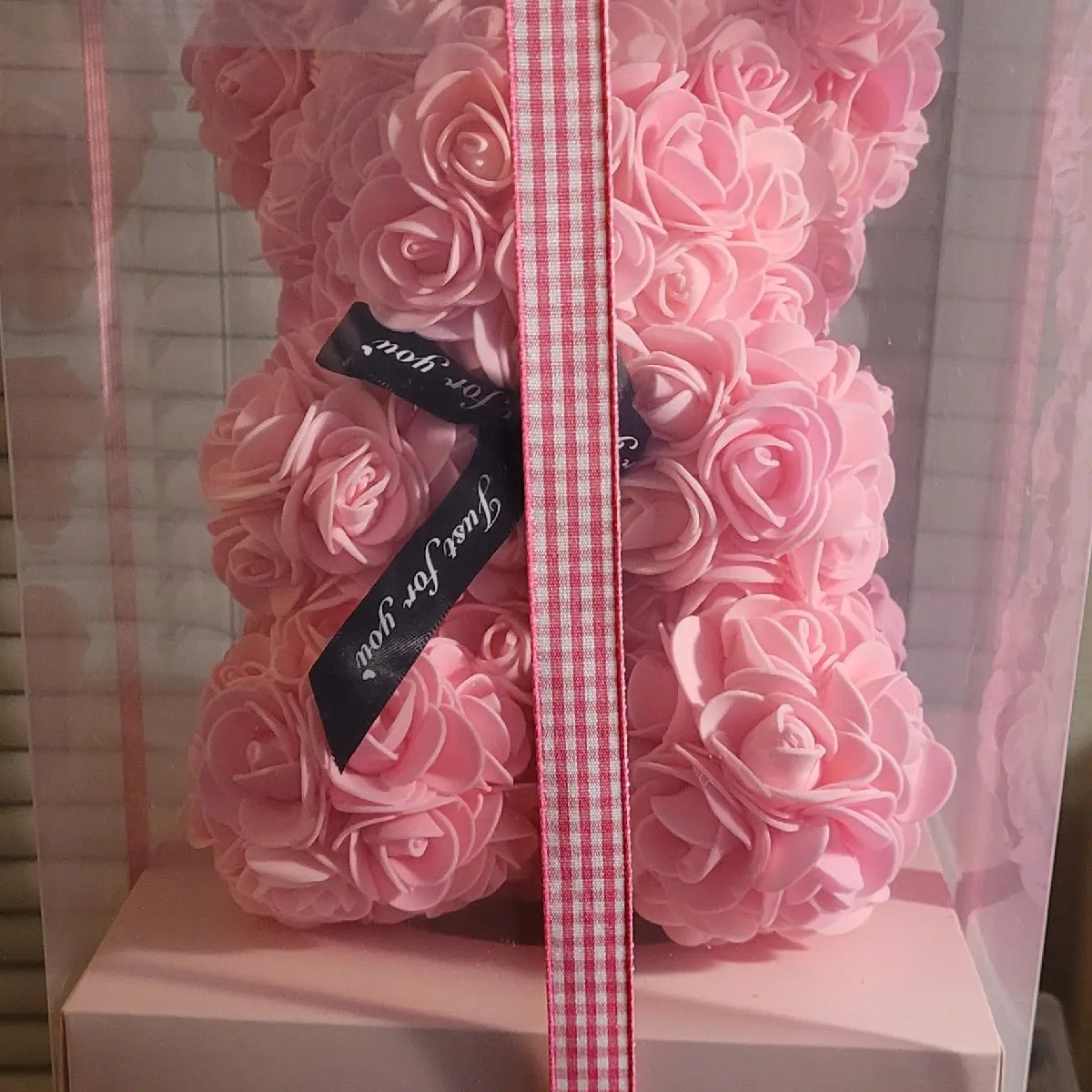 forever rose gray, purple sneaker or bear shaped bouquet good for  easter  sunday or any occasion or gift. this Decorative  Flower could brighten up any  Room.