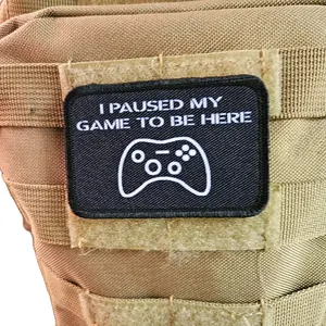 I paused my game to be here meme 2"x3" removable morale patch with hook and loop backing