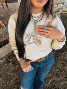 Horse Gal Crewneck Beige