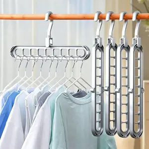 Durable and Foldable Plastic Hanger Storage Set -9-Hole Space Saving Design, Suitable for Wardrobes, Wardrobes, Homes, and Dormitories - High Quality Organizer, Durable and Flexible Storage Solution