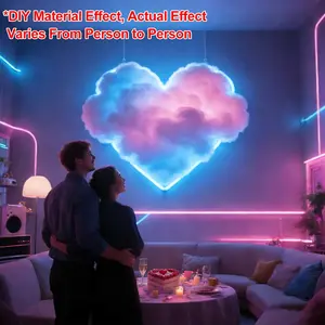 3D Thundercloud LED Light, Colorful Ambient Night Light with Music Synchronization Mode, USB Powered, DIY Wall/Ceiling Mount, Suitable for Bedroom, Game Room, and Party Decoration, Home Decor Ambient Light.