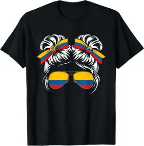 Venezolano y Ecuatoriano - Bandera de Ecuador y Venezuela - Camiseta de algodón casual de manga corta