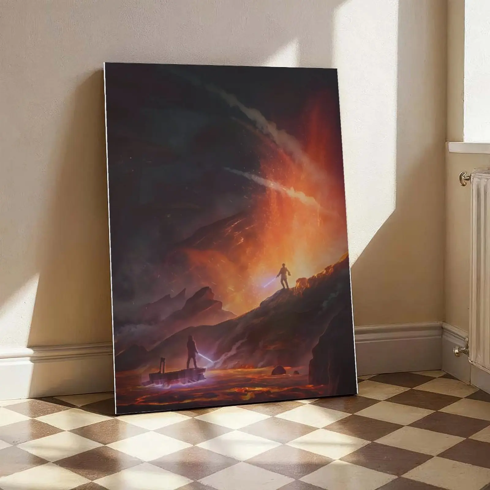 Aovvhing Obi- Wan Kenobi VS Anakin Poster Wall Art Canvas Prints Star Movie Wars Posters for Bedroom Wall Decoration Frame-Style,Canvas Poster Wall Decor, Room Decorations, Funky Home Decor,anime wall art,bedroom canvas poster