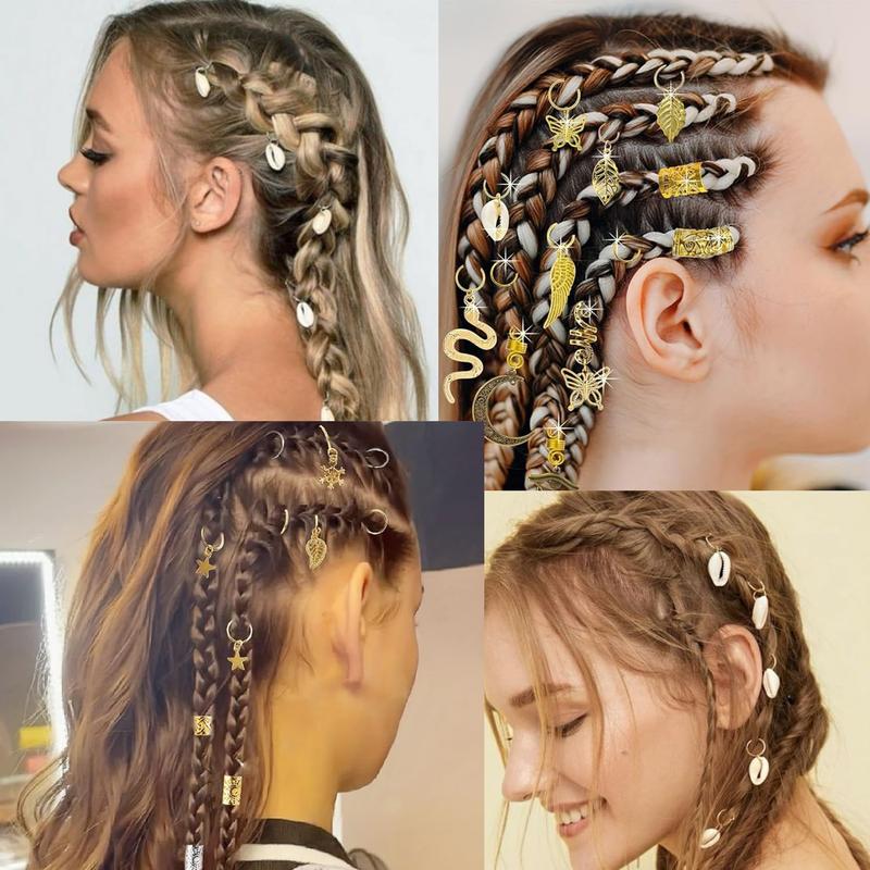 241 PCS Hair Jewelry for Braids, Locs Metal Gold and Silver Clips Shells Imitation Wood Beads, Adjustable Cuffs Braiding Hair Rings Decoration, Dreadlock Beads for Girls Decorative 241 PCS Hair Jewelry for Braids, Locs Metal Gold and Silver Clips Shells Imitation Wood Beads, Adjustable Cuffs Braiding Hair Rings Decoration, Dreadlock Beads for Girls Decorative