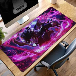 Tanjiro Kamado Flame Breathing Gaming Mouse Pad, Demon Slayer Desk Mat, Kimetsu no Yaiba Gift, Anime Action Mouse Pad, Samurai Battle Mat