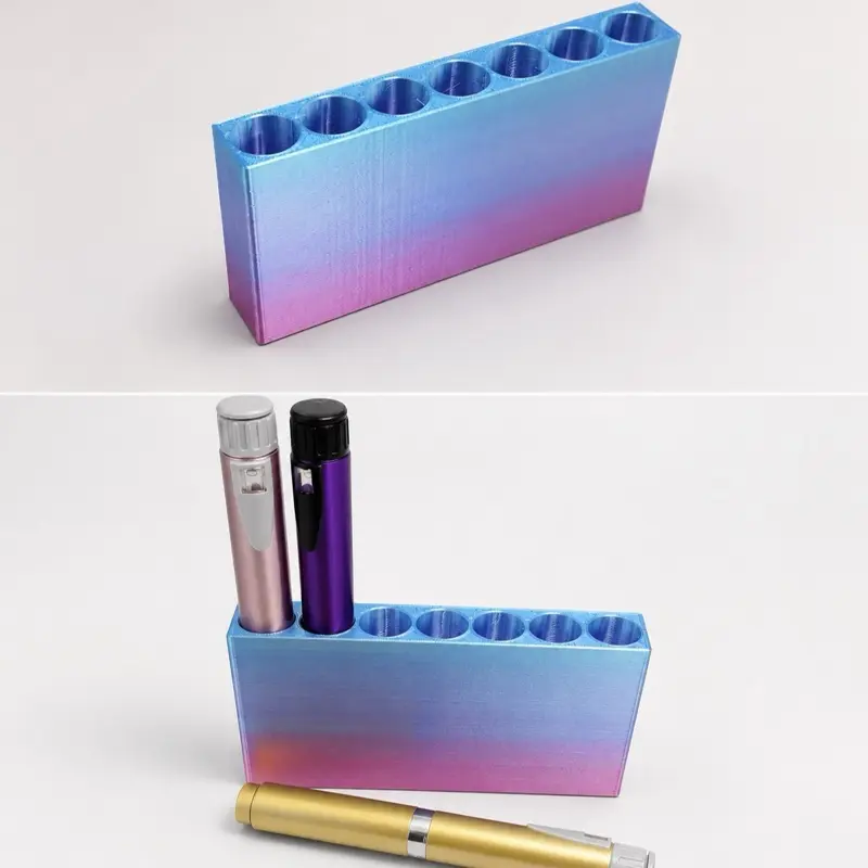3D Printed Auto Injector Pen Organiser - Durable 7-Slot Storage Rack, Standing Shelf for Insulin & GLP-1 Pens, Fridge & Countertop Use, Available in Black, White, Grey, Clear & Gradient