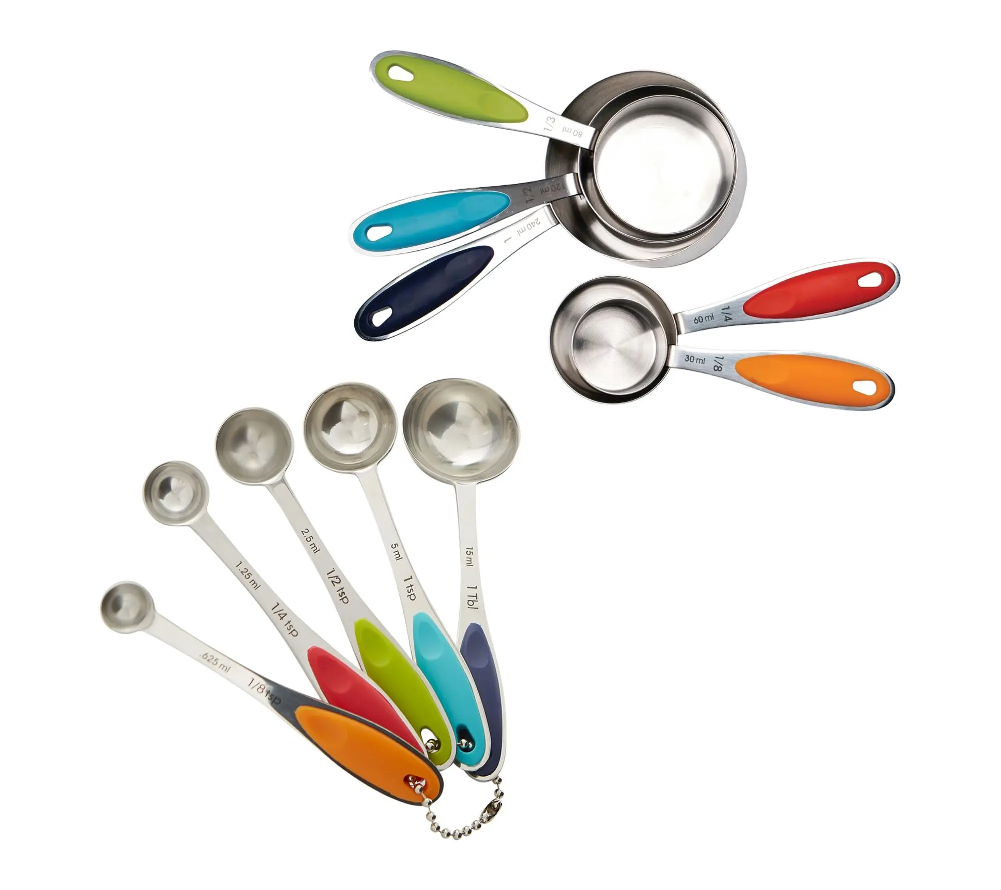 RSVP Color Handle Measuring Cups and Spoons Set RSVP Color Handle Measuring Cups and Spoons Set