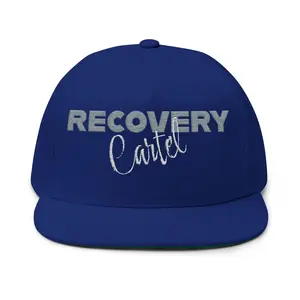 Recovery Cartel Embroidered Flat Bill Cap — Bold Sobriety Snapback for Recovery Support