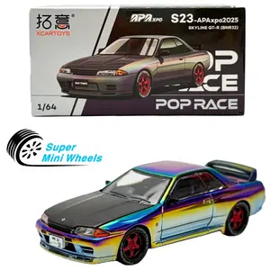 Pop Race 1:64 Nissan GT-R R32 Magic Chrome - APA Expo 2025 #357
