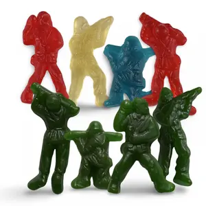 Toy Army Soldier Gummies 1 lb Tub, Green Apple or Red White & Blue Gummy Candy Choose Flavor