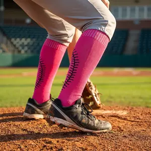Youth Girls & Adult Softball Baseball Athletic Socks with Stitchs - Comfortable Breathable Moisture-Wicking Performance Socks for Sports Training Games Perfect for Baseball Softball Players Lightweight Durable Design