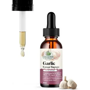 Amazing Botanicals Garlic Tincture - Edible Allium Sativum Dietary Herbal Extract, High-Potency Allicin-Rich Liquid Supplement for Immunity Support & Tea Use, 1oz/30ml Natural Healthcare Wellness Aid