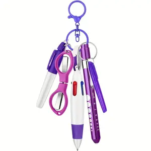 1 Set/6pcs Nurse Pen Sleeve Badge Roll Clip Nurse Badge Reel Badge Reels Retractable Accessories - Retractable Mini Nursing Ballpoint Pen Permanent Marker Foldable Scissors Student Nursing Students Office Colleagues Back-to-School Supplies