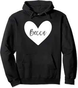 Becca Pink Name Heart Love Woman Girl Friend Personalized Pullover Hoodie - Stephengriff Shop 27B0B9ZNG5RQ